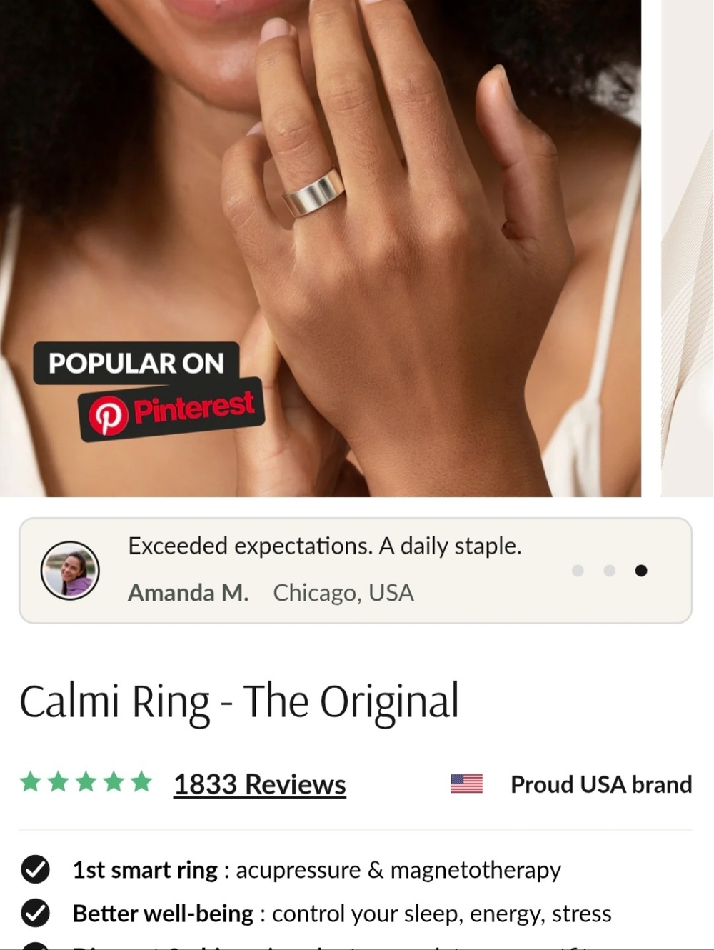 Calmi Women’s Gold Accent Ring - White Box - Picture 6 of 6